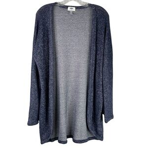 Old Navy Cardigan Sweater Women's‎ XL Lost At Sea Navy Blue Long Line Marled